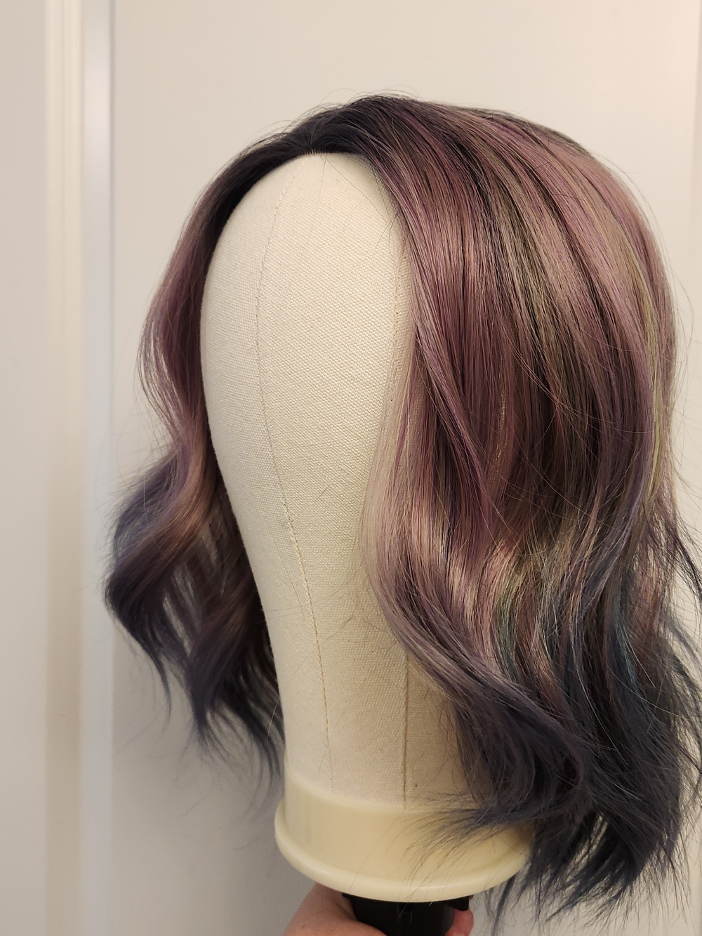 Multi-Tone Lavender Pink to Blue Women's Wig